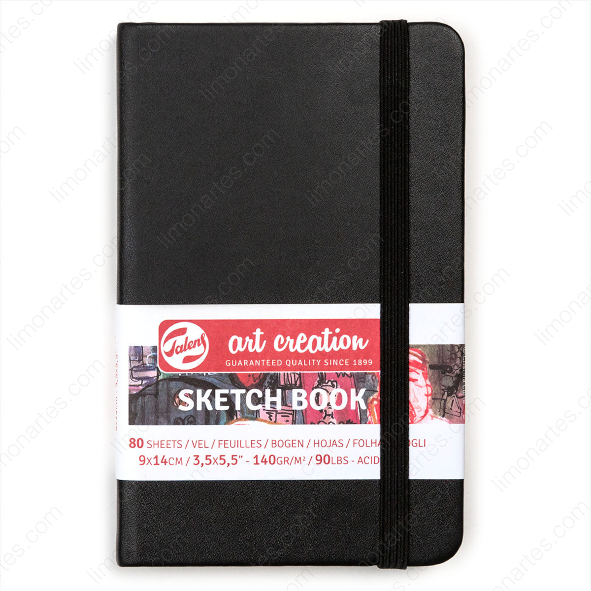 Bloc sketchbook negro Art Creation 80 hojas 140g bocetos lápiz carboncillo tinta acuarela