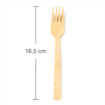 Forks 16.5 cm Natural Bamboo (50 units)