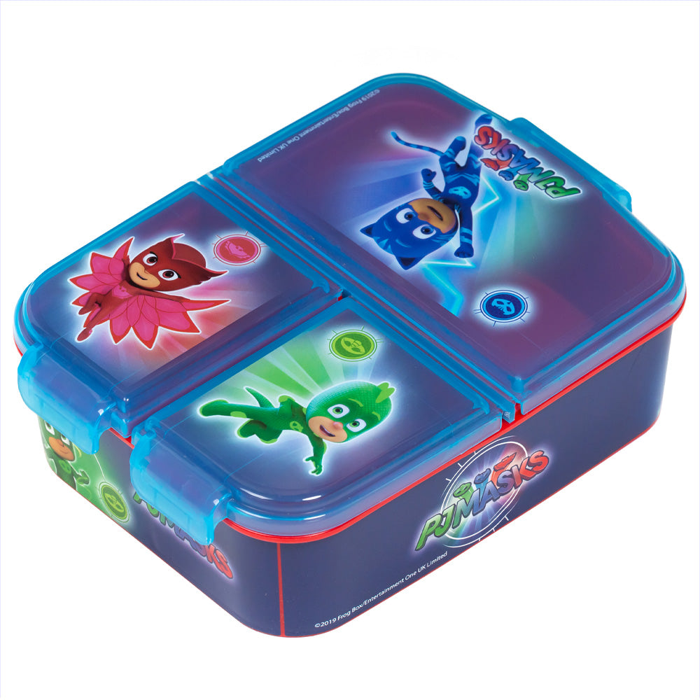 Stor Boîte à sandwich Multiple PJ Masks / 300 ml avec 3 compartiments / Sans BPA / Boîte à lunch pour enfants / École / Crèche