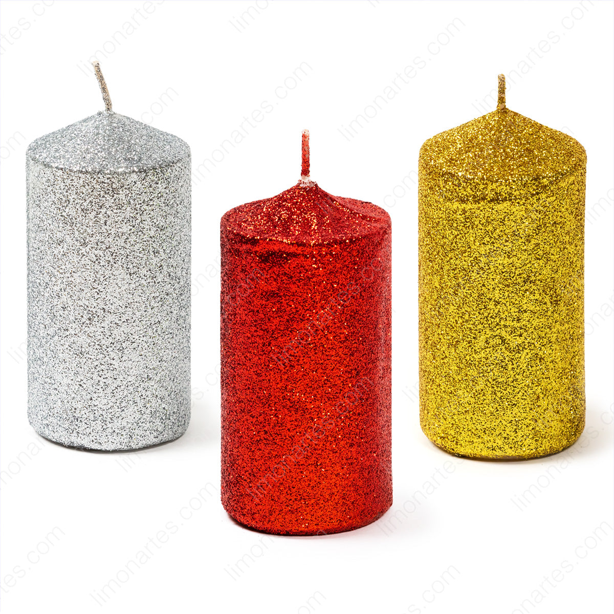 Red/silver/gold glitter taco candle/ 12.5x6cm 284g