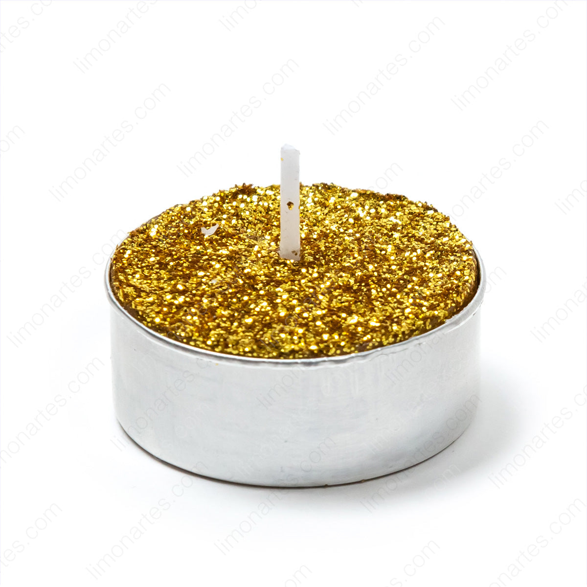 Gold or red glitter tea candle 3.5x1.5cm 14g/Box 10