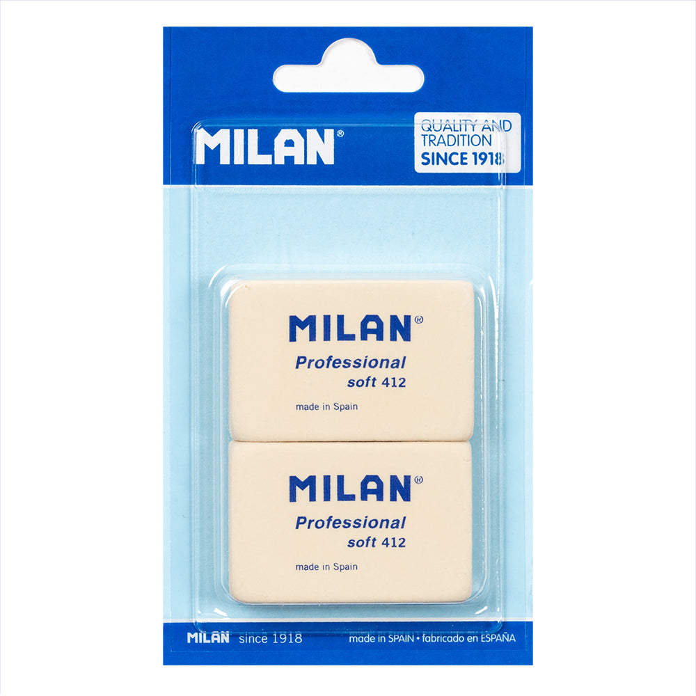 MILAN Blíster 2 gomas blancas/Professional Soft 412