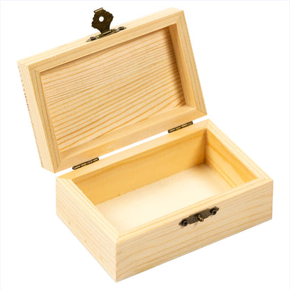 Set of 3 natural wood boxes with lid 11.5x7.5x5cm