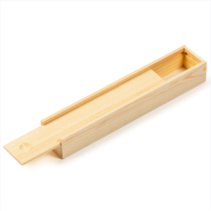 Caja madera natural pino tapa deslizante 21x4x3cm regalo almacenaje manualidades