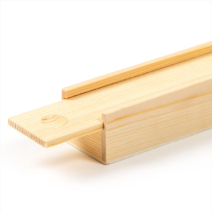 Set of 3 natural wood boxes with sliding lid 21x4x3cm