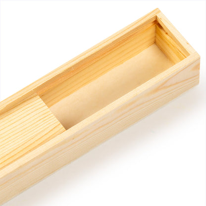 Set of 3 natural wood boxes with sliding lid 21x4x3cm