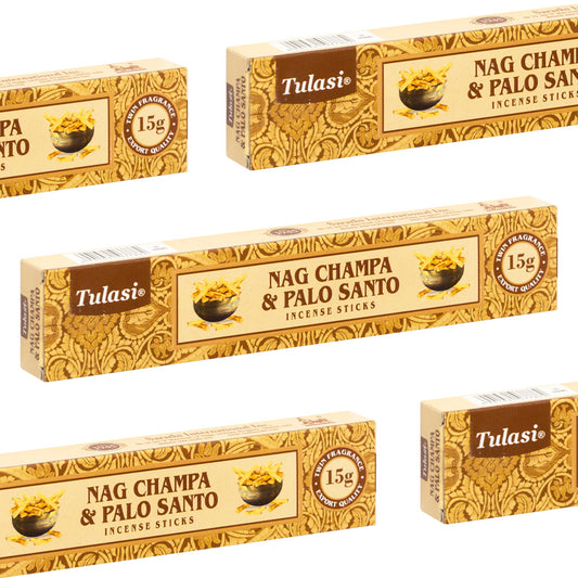 Nag Champa Incense &amp; Tulasi Palo Santo Pack of 5