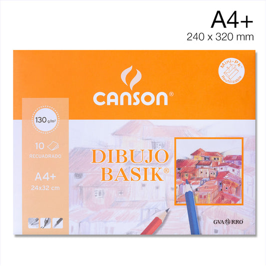 Canson Basik Drawing Paper/A4+(24x32 cm)/ 10 sheets of 130 gr