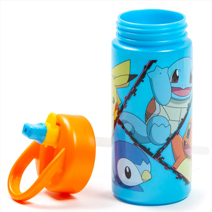 PP Playground Bottle 410 ml Pokemon/Sports Water Bottle with Straw and Built-in Handle