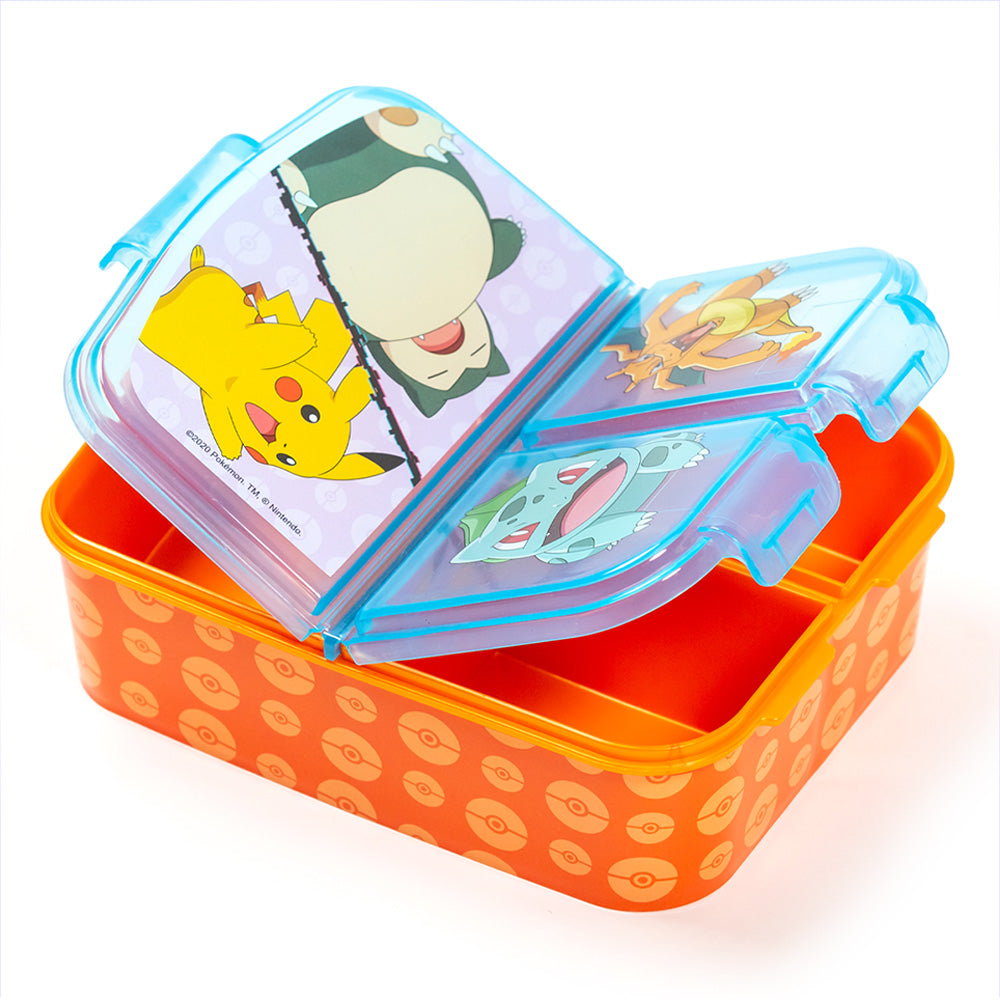 Stor Pokemon Multiple Sandwich Box/ 300 ml with 3 Compartments/ BPA Free/ Children's Lunch Box/School/Nursery