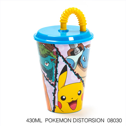 Vaso infantil reutilizable con tapa y pajita de 430 ml Serie Disney Stor - LIMÓN ARTES