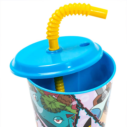 Gobelet enfant réutilisable avec couvercle et paille 430 ml Pokémon