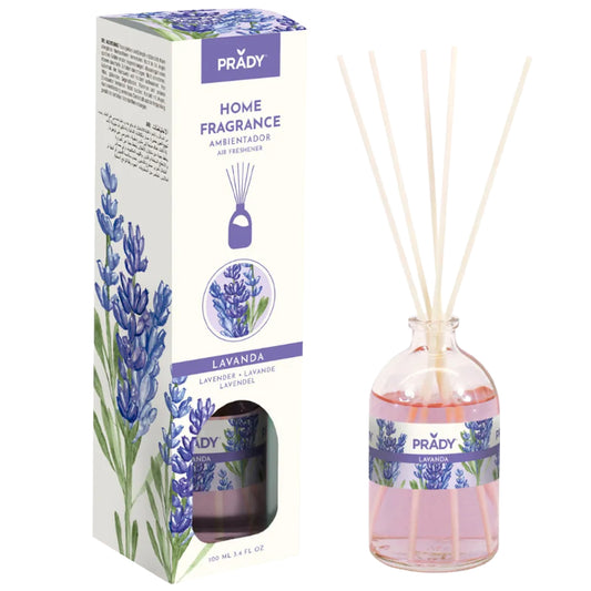 Ambientador Mikado Lavanda 100 ml - Aroma Relajante - Difusor de Varillas Prady - LIMÓN ARTES