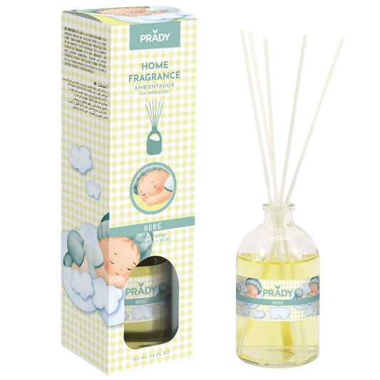 Ambientador Mikado Bebé Unisex 100 ml - Aroma Suave y Reconfortante - Difusor de Varillas Prady