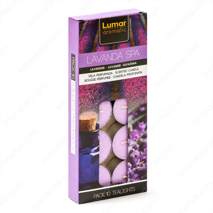 Caja 10 Tealights perfumada Lavanda Spa/ Tealights/Festival/Cumpleaños/Regalo/Navidad