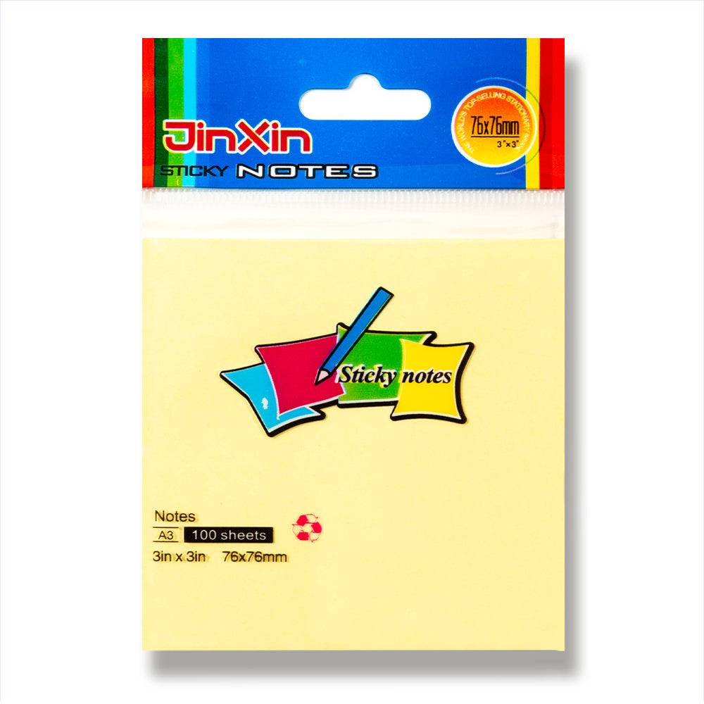 Post-it/ Sticky Notas/ Amarillo claro/ 100 hojas/ 76x76mm/ 76x127mm