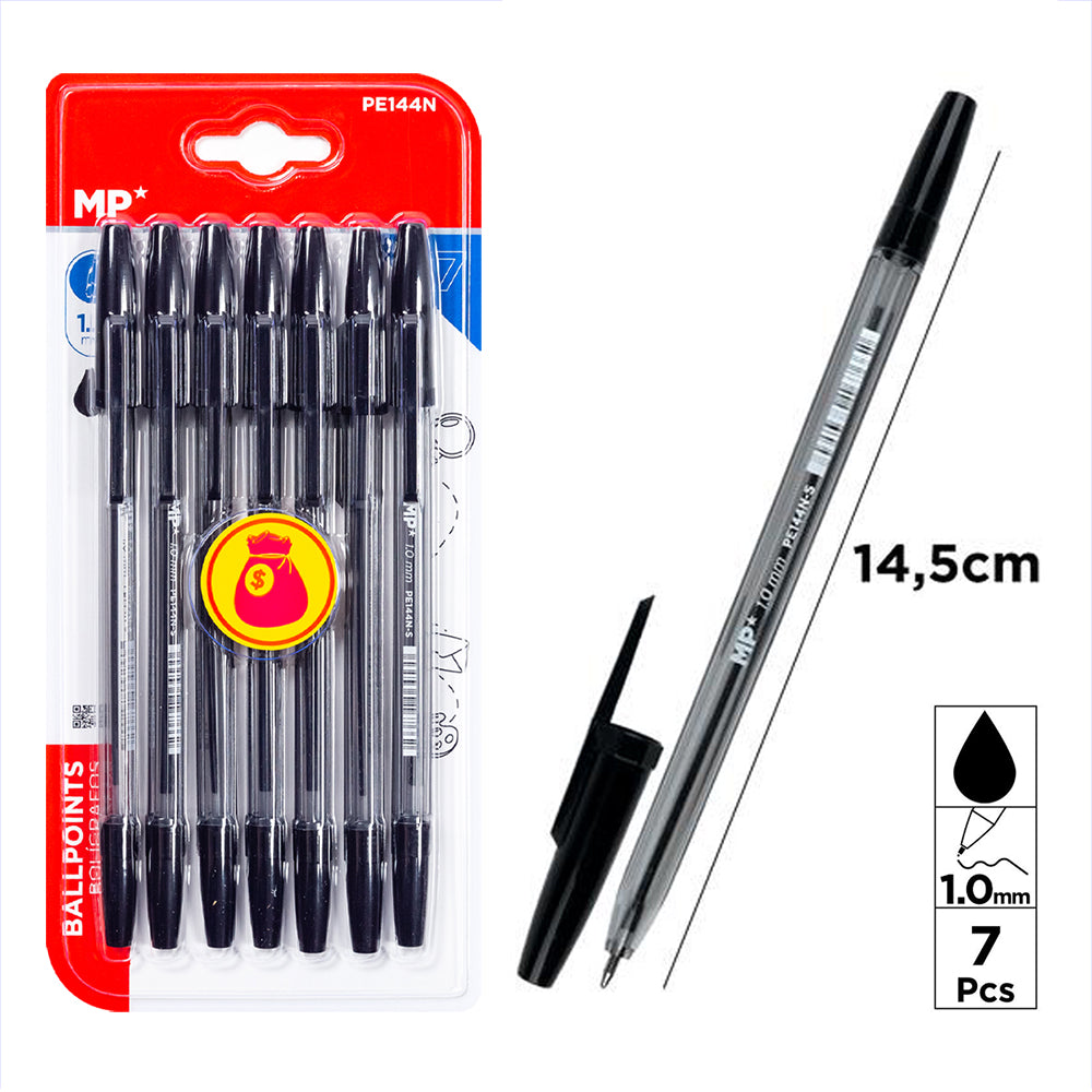 MP Set 7 pieces/Pens black tip 1.0mm