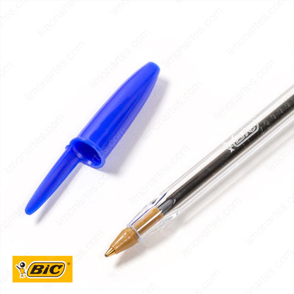 BIC Cristal Bolígrafos, Original/Combinación rojo azul negro,15 uds./ 1.0 mm/ Óptimo para material escolar,Material Oficina y Papelaria