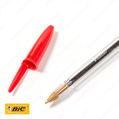 BIC Cristal Bolígrafos, Original/Combinación rojo azul negro,15 uds./ 1.0 mm/ Óptimo para material escolar,Material Oficina y Papelaria