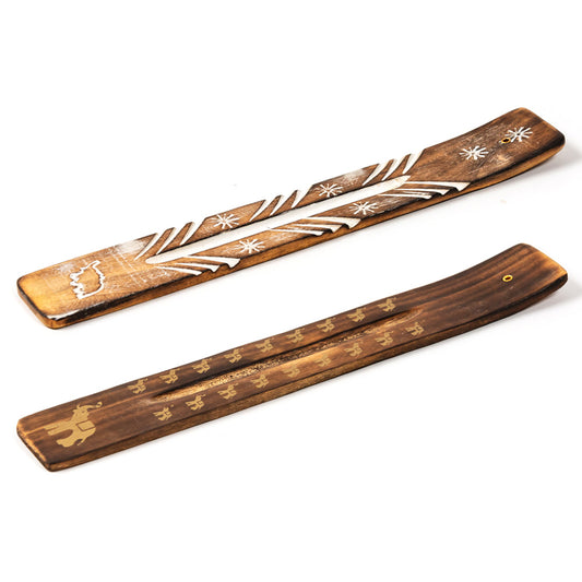 Tribal incense holder 25.4x3.5cm 2 assorted