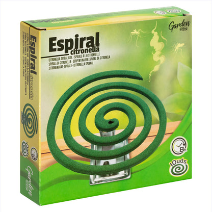 Espirales de citronela con soporte metálico pack de 10 unidades repelente natural de mosquitos