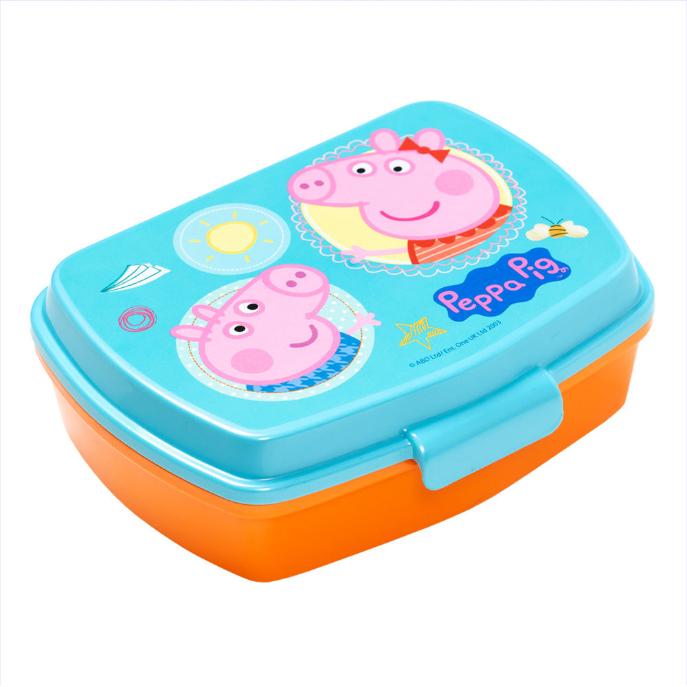 Stor Peppa Pig rectangular sandwich box/ BPA free/ Children's lunch box/School/Nursery