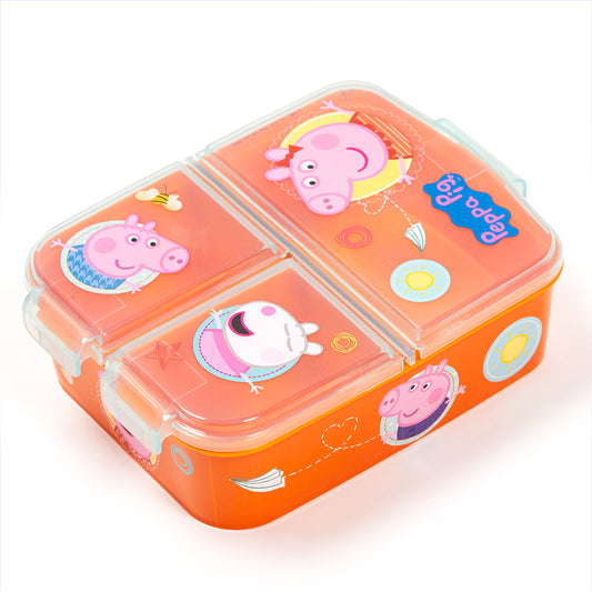 Stor Peppa Pig multiple sandwich box/ 300 ml with 3 compartments/ BPA free/ Children's lunch box/School/Nursery