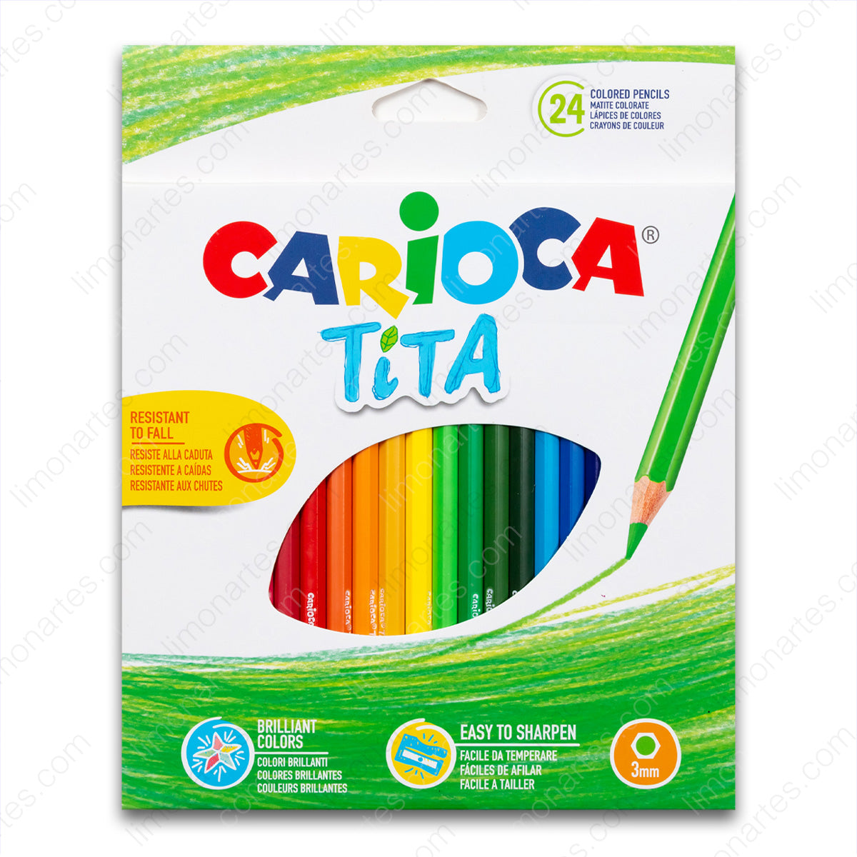 Carioca Tita/ Lápices de Colores 24 Unidades 3mm/ Material Escolar/ Lápices de colores para niños - LIMÓN ARTES