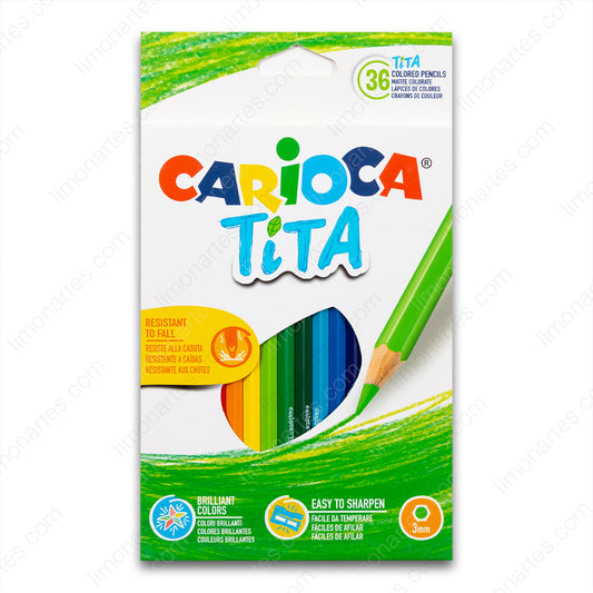 Carioca Tita/ Lápices de Colores 36 Unidades 3mm/ Material Escolar/ Lápices de colores para niños - LIMÓN ARTES