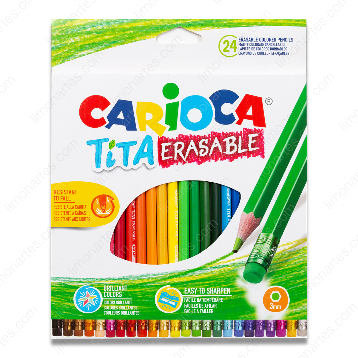 Carioca Tita Erasable/ Pack de 24 lápices borrables de Resina - LIMÓN ARTES