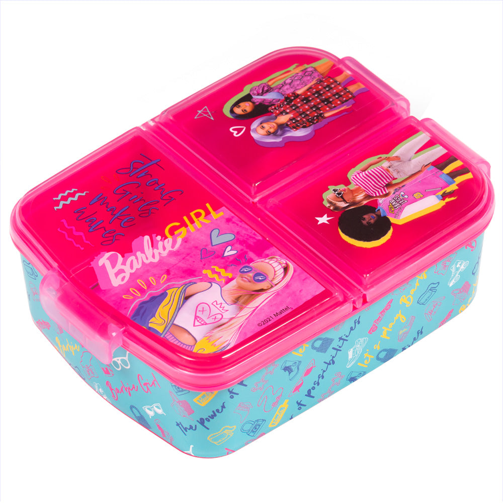 Stor Barbie BB22 Multi-Sandwich Maker / 300 ml with 3 Compartments / BPA Free / Lunch Box for Kids / School / Nursery