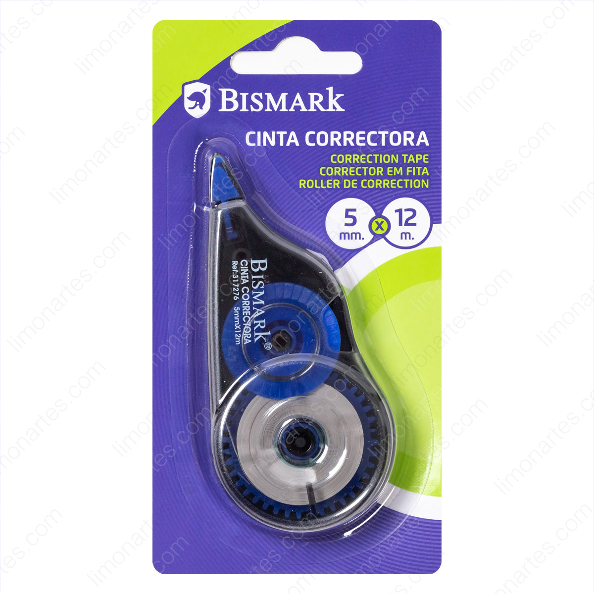 Bismark Cinta Correctora 5 mm x 12 m/ Verde y azul - LIMÓN ARTES