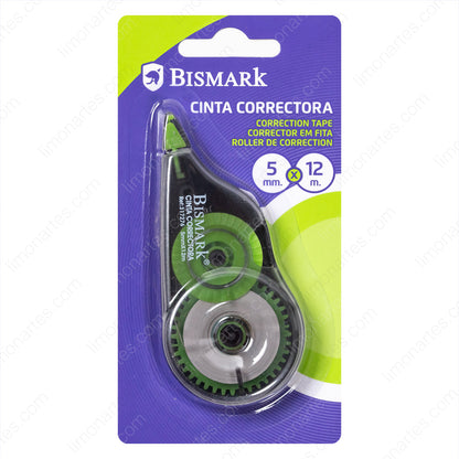 Bismark Cinta Correctora 5 mm x 12 m/ Verde y azul - LIMÓN ARTES