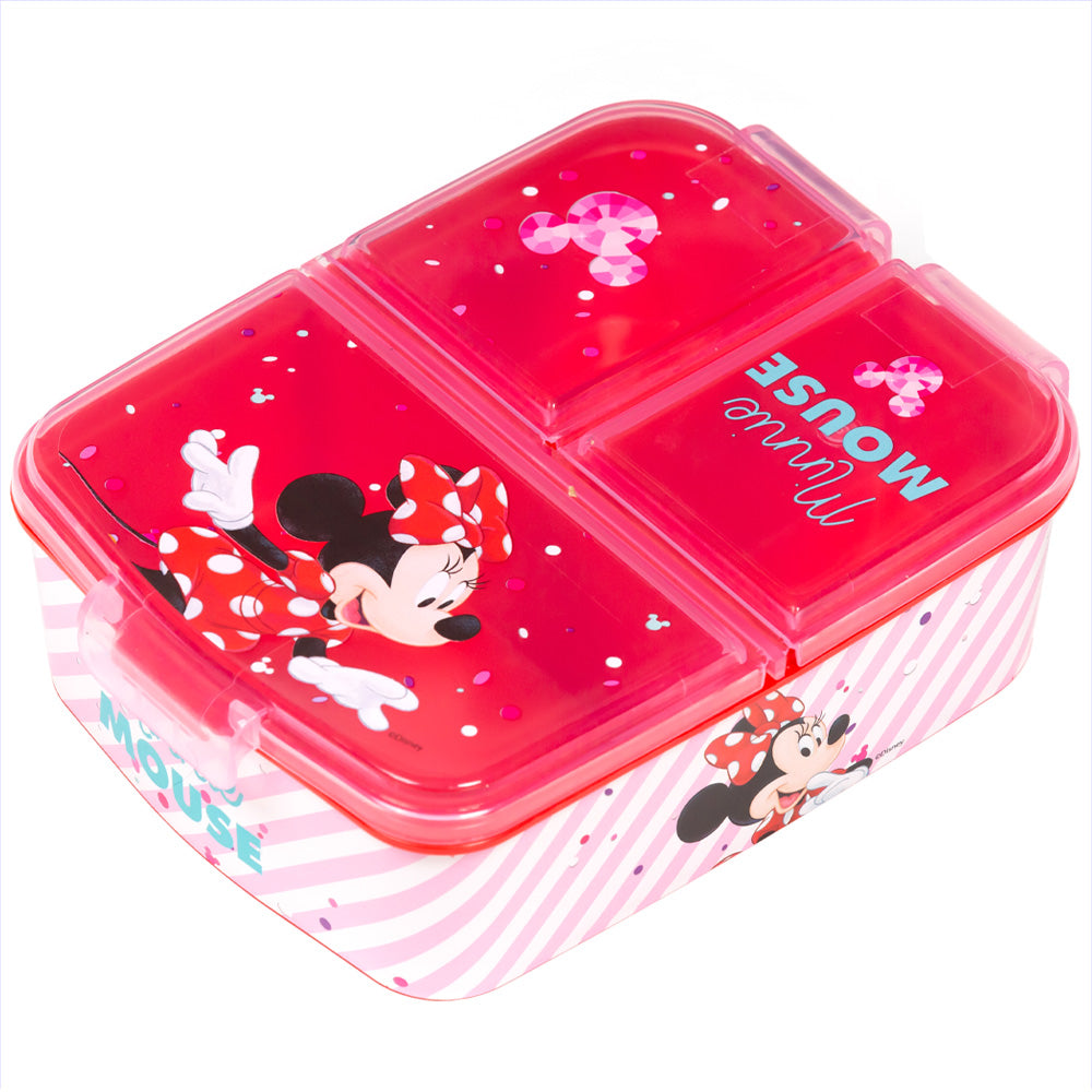 Stor Sandwichera Múltiple Minnie electric doll / 300 ml con 3 Compartimentos/ Libre de BPA/ Fiambrera niños/Escuela/Guardería