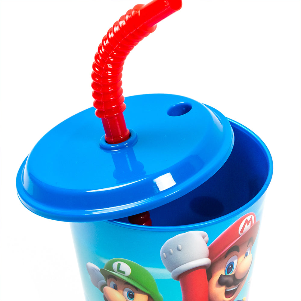 Vaso infantil reutilizable con tapa y pajita de 430 ml Serie Disney Stor - LIMÓN ARTES