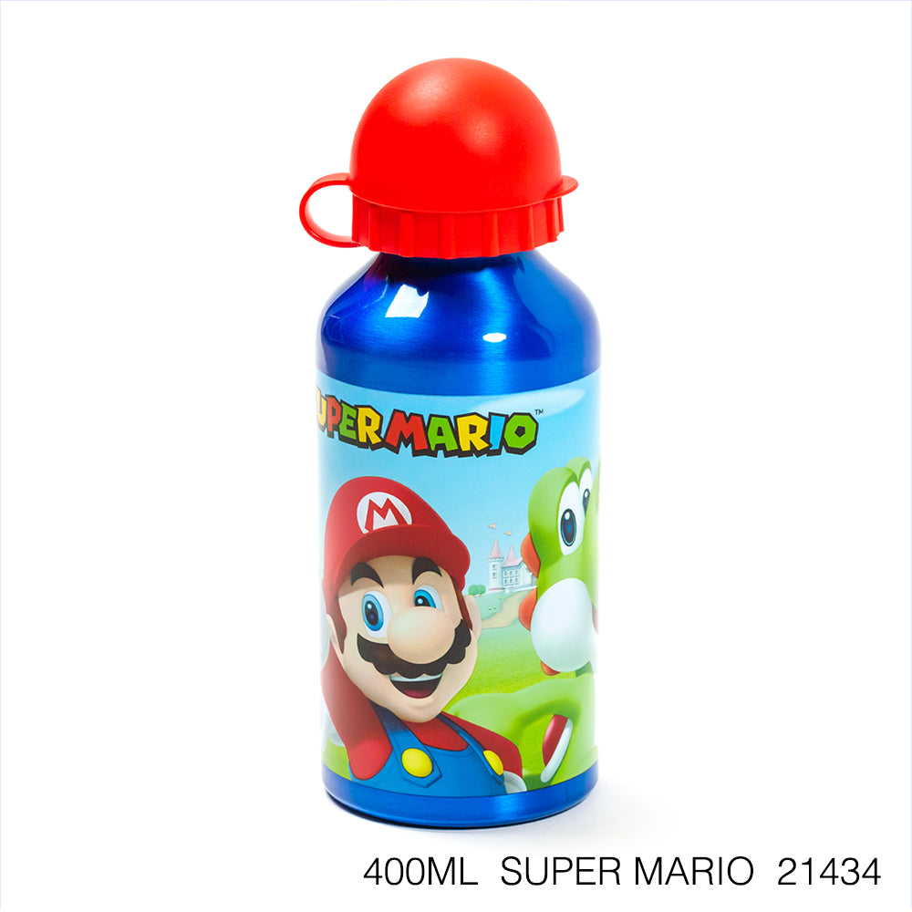 Disney Botella de agua 400 ml de aluminio con boquilla retráctil/ Escuela/Guardería/Varios patrones disponibles - LIMÓN ARTES