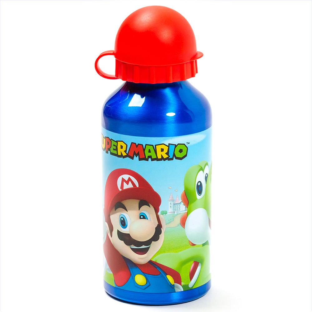 Botella de aluminio para niños 400 ml Super Mario / Cantimplora infantil / Botella de agua reutilizable