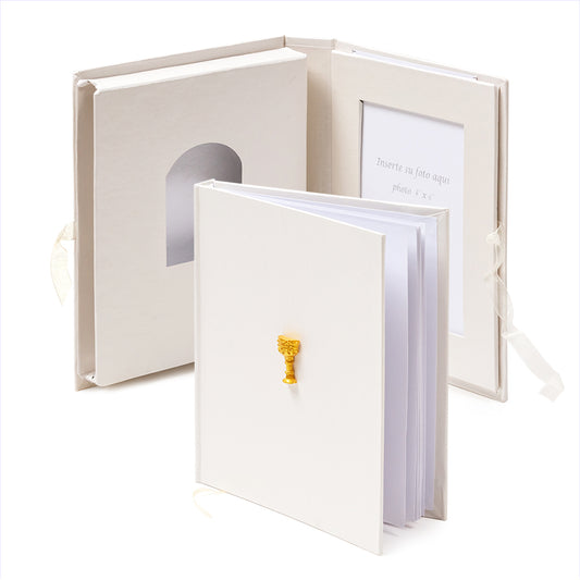 Livre de communion encadré/Album photo collé à faire soi-même/avec effet de gaufrage tridimensionnel