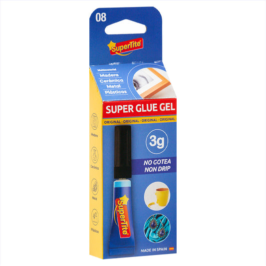 SuperTite 08 Super glue pincel Adhesivo instant blister 3g No gotea