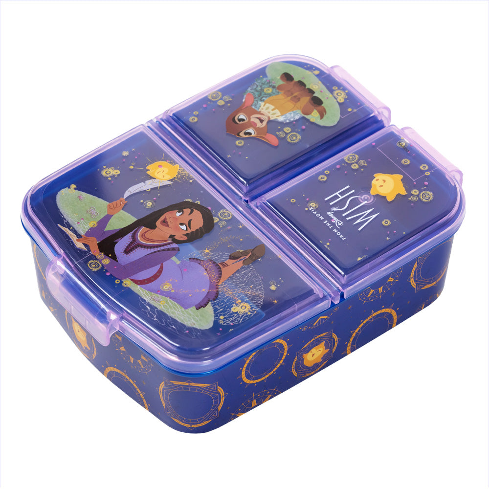 Stor Multiple Wish Multiple Sandwich Box/ 300 ml with 3 Compartments/ BPA Free/ Children's Lunch Box/School/Nursery