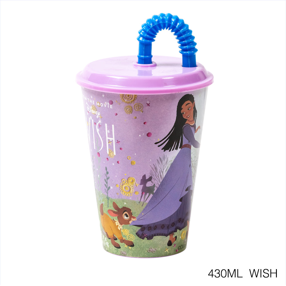 Vaso infantil reutilizable con tapa y pajita de 430 ml Serie Disney Stor - LIMÓN ARTES