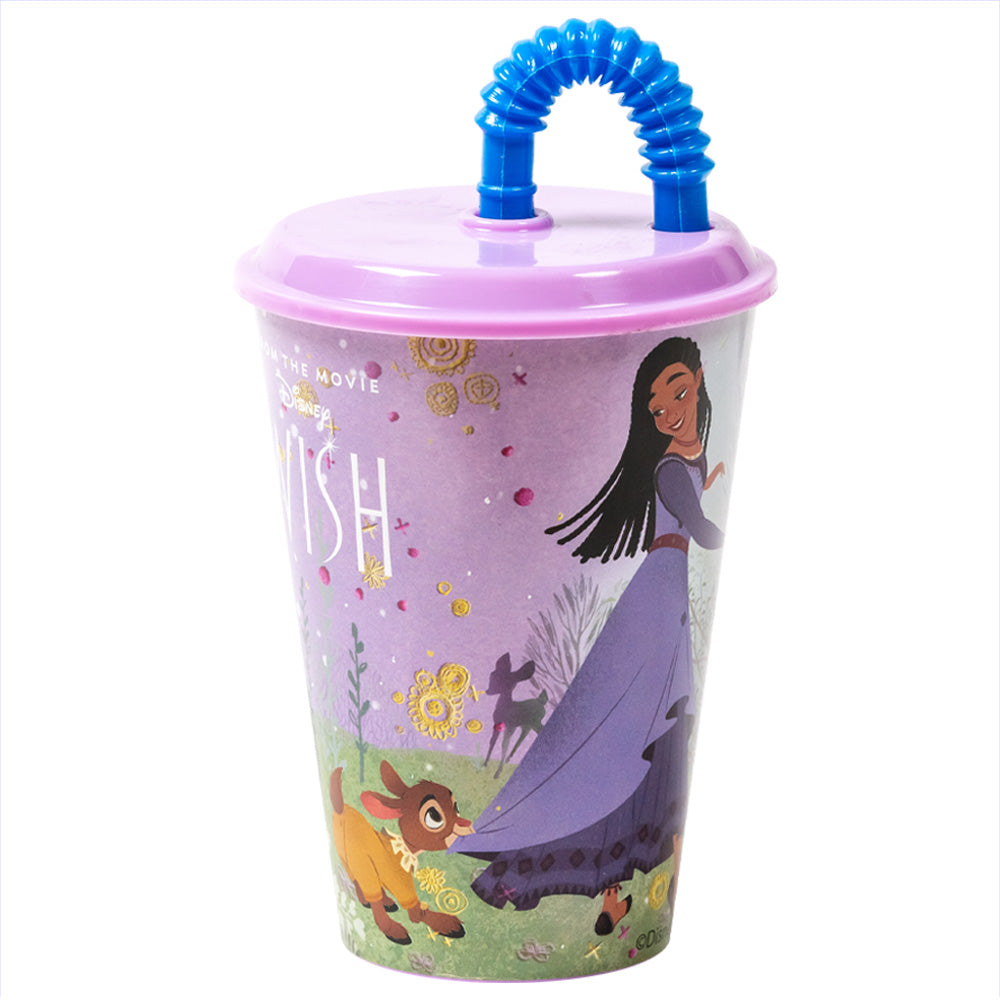 Vaso infantil reutilizable con tapa y pajita de 430 ml Wish