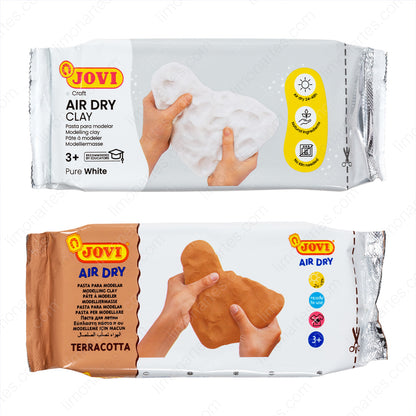 Jovi Air Dry Clay/Pâte à modeler durcissant à l'air 250 g/Terre cuite et blanc