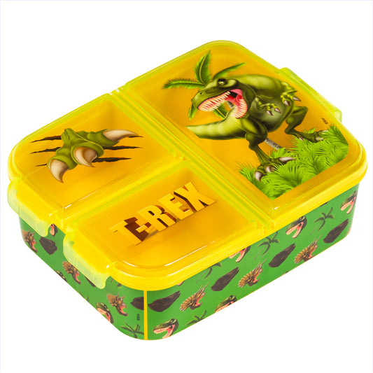 Stor Dinosaur Multi-Sandwich Maker / 300 ml with 3 Compartments / BPA Free / Lunch Box for Kids / School / Nursery