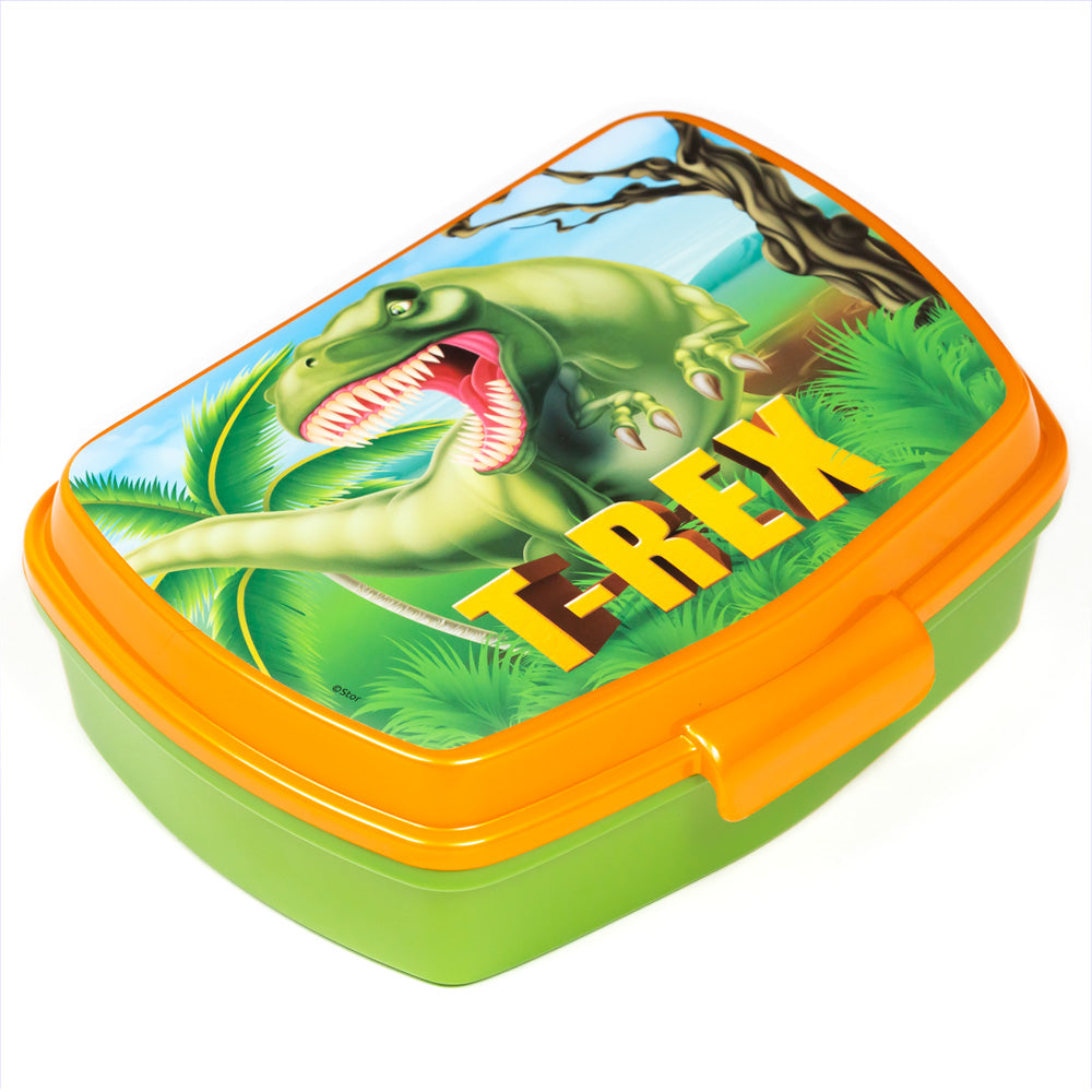 Boîte à sandwich rectangulaire dinosaure Stor / sans BPA / boîte à lunch pour enfants / école / crèche