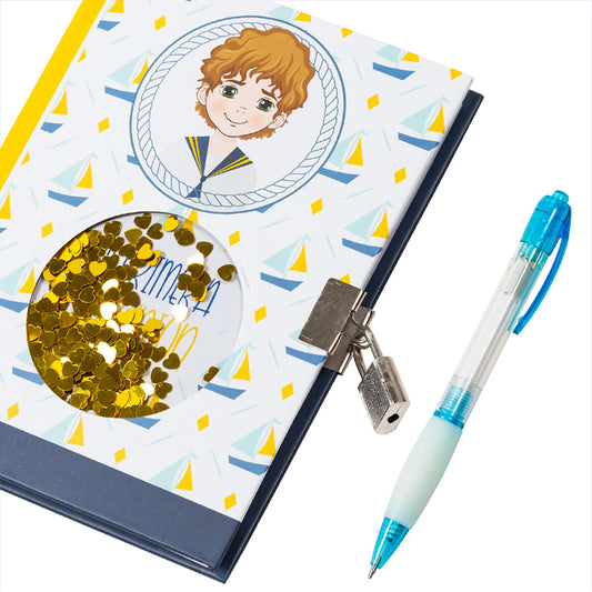 Journal avec clé et stylo Journal de première communion enfant à paillettes / Journal 96 feuilles
