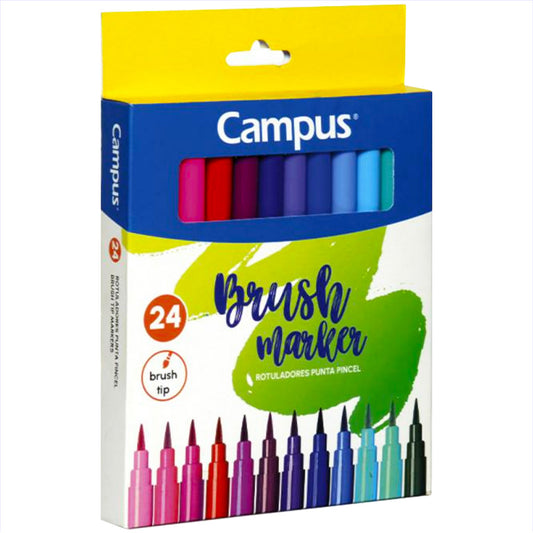 Campus Brush Tip Markers 24 Colors