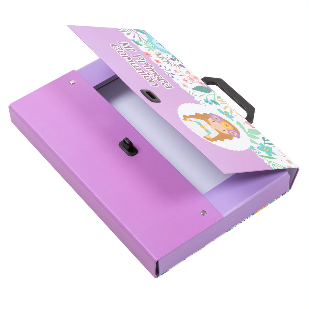 First communion girl's briefcase + reminder book set