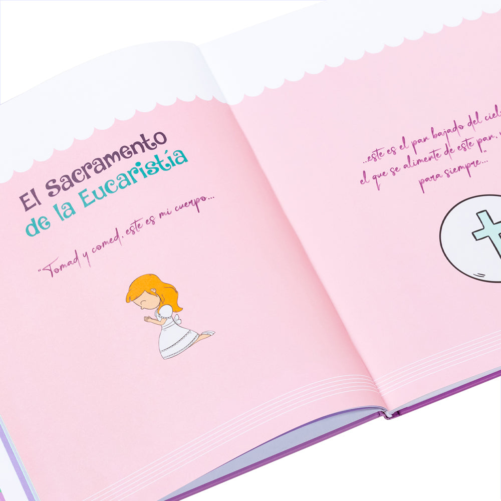 Set maletín + libro recordatorio primera comunión niña