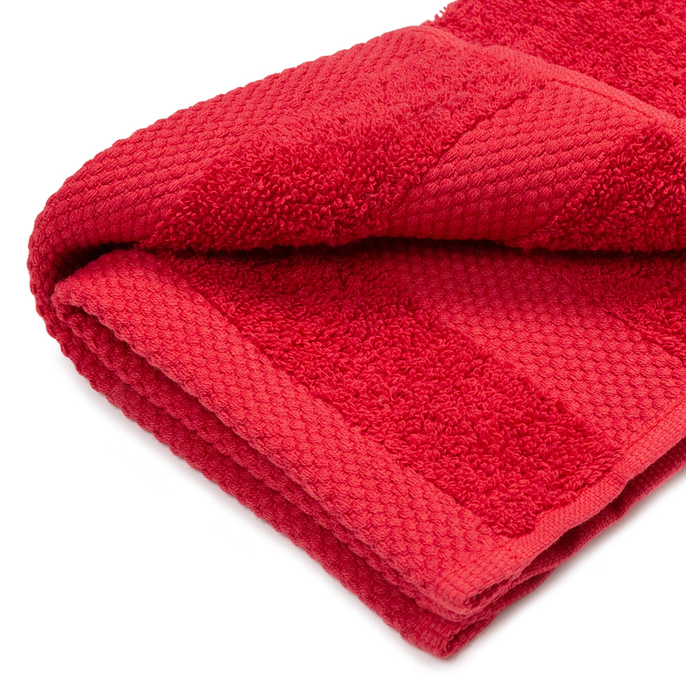 Red towel with hanger 100% cotton 500 gr/m2